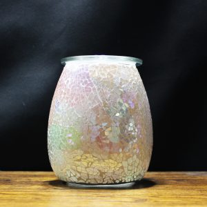 Brûleur de cire et HE mosaïque de verre multi rose