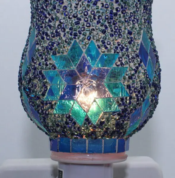 Brûleur de cire mural mosaïque de verre