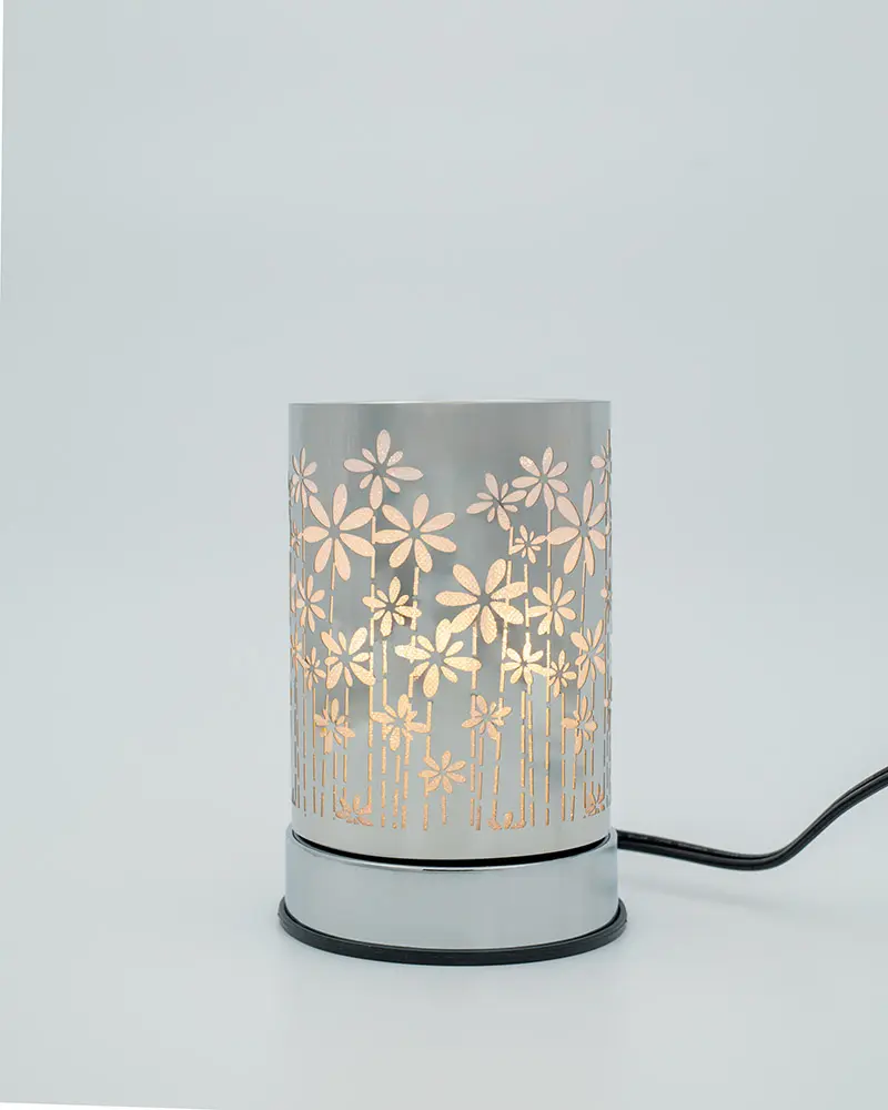 Brûleur de cire et HE motif de fleurs tactile