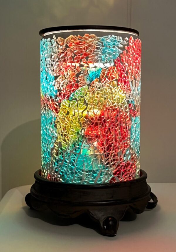 Brûleur de cire en mosaïque de verre multicolore