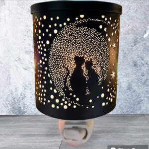 Brûleur de cire mural clair de lune avec chats