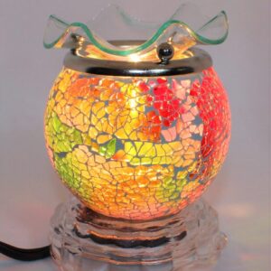 Brûleur de cire mosaïque de verre rose