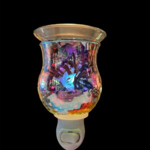 Brûleur de cire mural en verre avec papillons