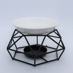 Brûleur de cire et d'huiles essentielles moderne noir