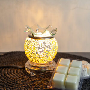 Brûleur de cire mosaïque de verre doré