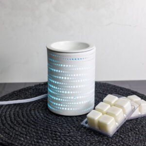 Brûleur de cire céramique blanc minuteur 7 couleurs