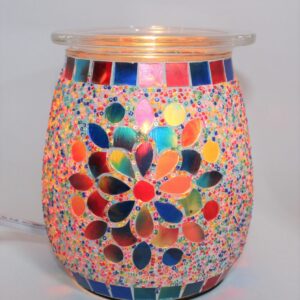 Brûleur de cire et huiles essentielles mosaïque de verre