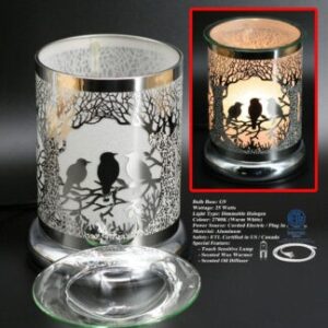 Bruleur de cire et HE tactile oiseaux argents