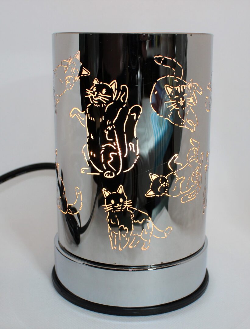 Brûleur de cire et huiles essentielles chaton argenté (2 modèles disponibles)