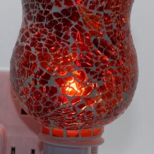 Brûleur de cire mural mosaïque de verre rouge