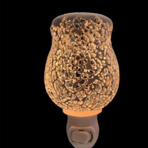 Brûleur de cire mural mosaïque de verre argenté