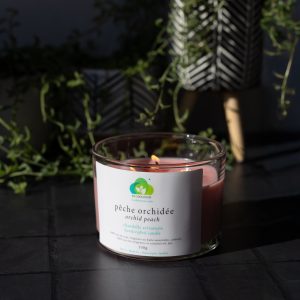 Chandelle pêche et orchidée